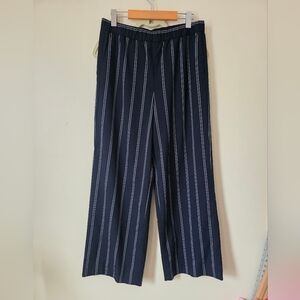 Banana Republic Navy Pinstripe Wide Leg Pants Size Medium